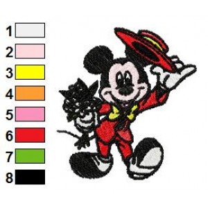 Mickey Mouse Romantic Embroidery Design